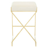 Azalea Ivory And Gold Finish Bar Stool