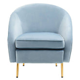Yasmeen Aqua Blue Velvet Armchair