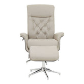 Warrington Mink Leather Effect Recliner And Footstool