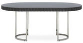 Genoa Grey Gloss Finish Oval Dining Table