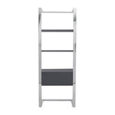 Genoa Grey and Stainless Steel Shelf Unit