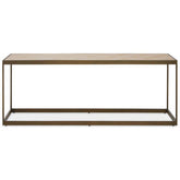 Grenoble Oak Veneer and Brushed Brass Coffee Table