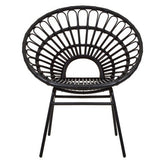 Java Black Natural Rattan Flared Back Chair
