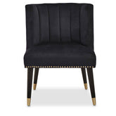 Doucet Black Velvet Dining Chair With Black Legs