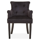 Doucet Black Velvet Dining Chair With Ring Back