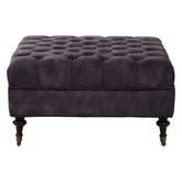 Sabrina Grey Velvet Ottoman