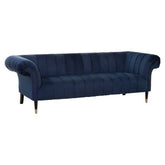 Siena Three Seat Midnight Velvet Sofa