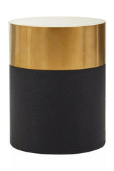 Cardoba Round Black Shagreen Effect Side Table or Stool