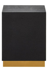 Cardoba Square Black Shagreen Effect Side Table and Stool