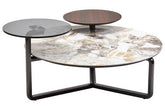 Imperia 3 Tier Round Ceramic Marble Effect Coffee Table