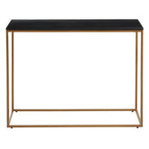 Varana Black Marble Top Console Table With Gold Iron Frame