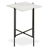 Mandoli White Marble Side Table