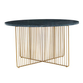 Nirav Green Marble And Gold Frame Coffee Table