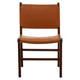 Inca Antique Brown Leather and Teak Wood Chair