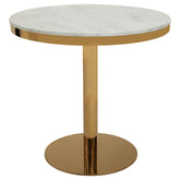 Azalea Round Marble Dining Table With Gold Base