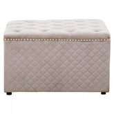 Zamora Square Mink Velvet Ottoman
