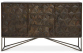Solana Grey Washed Carved Mango Wood Sideboard