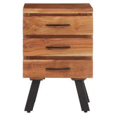 Nashik Three Drawer Acacia Side Table