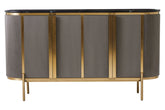 Dervio Grey Four Door Sideboard With Black Marble Top