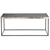 Akola Rectangle Coffee Table in Silver and Glass