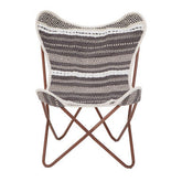 Cefena Grey And White Butterfly Chair