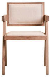 Cebu Ivory Fabric and Grey Wash Beech Wood Dining Chair
