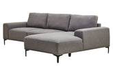 Toulon 3 Seat Grey Fabric Right Chaise Sofa