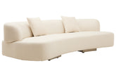 Ozzano Cream Linen Fabric 3 Seater Sofa