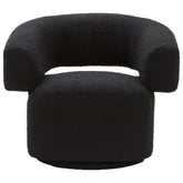 Oliveto Black Boucle Curved Swivel Armchair