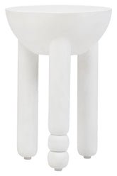 Walsa Whitewash Mango Wood Column Detail Round Side Table