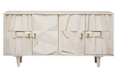 Sita Four Door Whitewash Mango Wood Abstract Sideboard