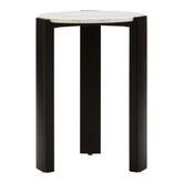 Palermo White Marble Top Round Side Table