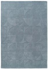 Penny Duck Egg Blue Geometric Wool Rug