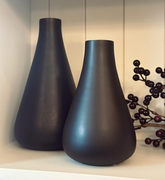 Black Tapered Short Glass Vase