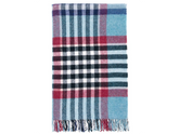 Chesil Check Pure New Wool Throw - Teal