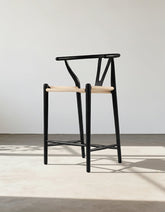 Wishbone Bar Stool Black Ash