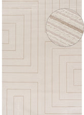 Carmel Cream-Beige Geometric Rug | 6040
