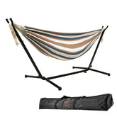Goutime 9Ft Double Hammock with Stand,550 lbs Capacity, Includes Portable Carrying Bag Perfect for Indoor Outdoor Patio, Deck, Yard,Balcony