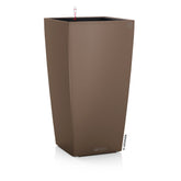 Lechuza CUBICO Color 30 Self Watering Planter Garden Plastic Indoor and Outdoor Flower Plant Pot with Drainage Hole H56 L30 W30 cm Nutmeg