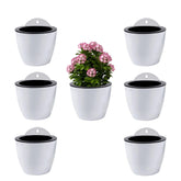 ShoppeWatch Self Watering Wall Planters for Indoor Plants 7 Pack Large 7 Inch with Hooks | Outdoor Wall Pots for Plants | Wall Hanging Planters |