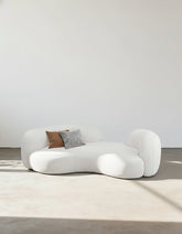 Aurelia Modern Curved Two Seater Sofa, Boucle/ Velvet