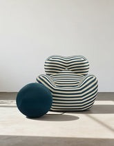 Up50 Armchair With A Ball Stool, Blue&Red