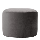 icon Milano Velvet Bean Bag Pouffe, Charcoal Grey, Large Pouffe Footstool with Filling Included, Footrest, Bedroom, Living Room, Living Room Furniture