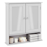 Bath Vida Bathroom Cabinet Mirrored Double Doors Wall Mounted Storage Furniture, White