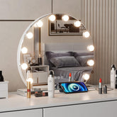 YOURLITE Hollywood Vanity Mirror with Lights, 12 Dimmable LED Bulbs USB Charging Port Round Makeup Mirror, 3 Lighting Modes, Touch Screen Control,