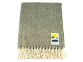 Herringbone Pure New Wool Blanket - Green