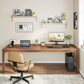 200cm Modern Extra Long Desk - Large Walnut Home Office Workstation