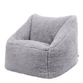 icon Kids Teddy Fleece Bean Bag Chair, Grey, Fluffy Kids Bean Bag Armchair with Filling Included for Girls and Boys, Childrens Chair, Nursery Dcor,