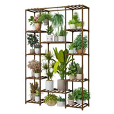 Bamworld 62.2'' Tall Plant Stand Indoor Large Plant Shelf for Multiple Plants Wood Flower Stand Outdoor Hanging Plant Rack for Living Room Garden