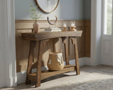 2-Tier Wood Entryway Table with Shelf with Storage, Farmhouse Narrow Sofa Table